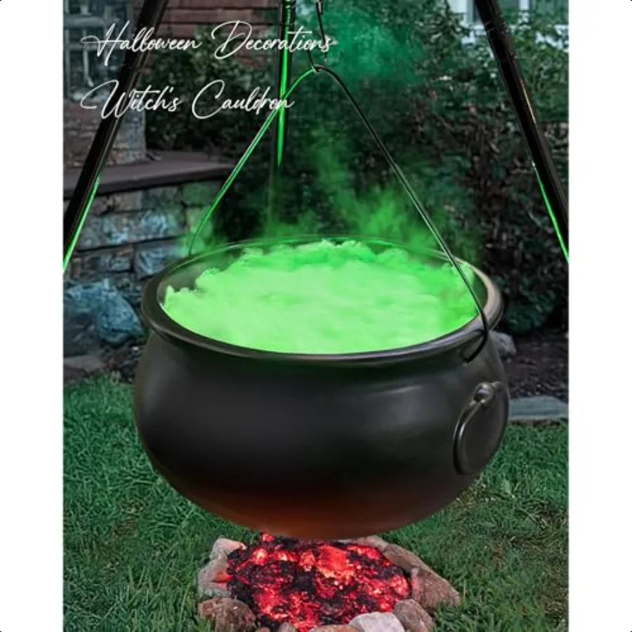 Halloween Decorations Large Witches Cauldron on 54 Tripod With Lights Black Plastic Bowl Decor Hocus Pocus Candy Bucket Decorat