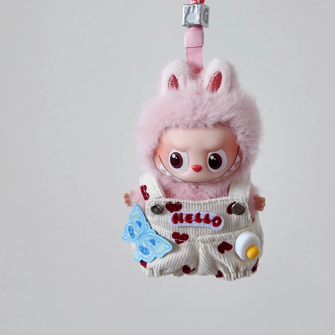 Love Overalls for Mini Labubu V4 V3 V2 V1 Clothing for Labubu 4.0 the Monsters Pin for Love Series Doll Accessories