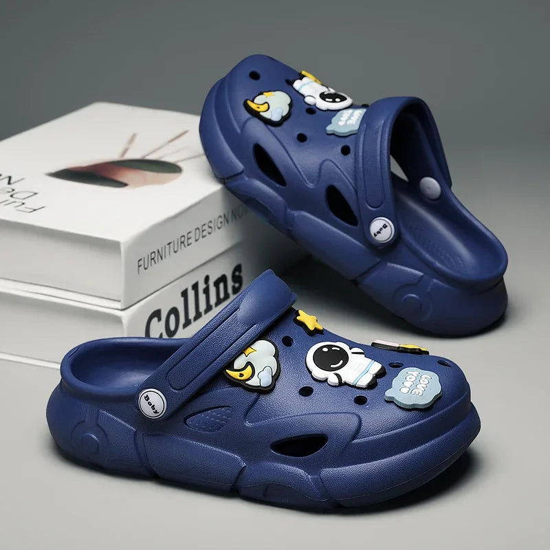 2023 New Girls Clogs Children Sandals 6-12 Years Kids Casual Summer Shoes Sports Soft Thick Sole Slippers for Girl