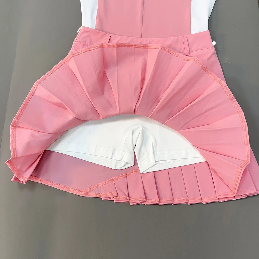 Women's Golf Wear Summer Short-Sleeved T-Shirt Fashion Elastic Slim-Fit Perspiration Breathable High Quality Outdoor Sports Suit