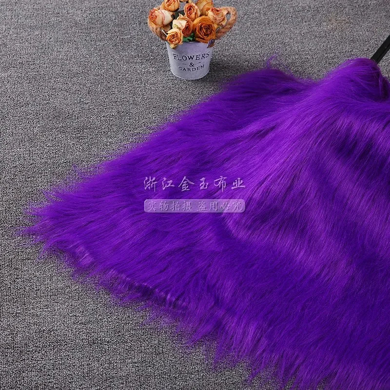 White Long Fur Long Hair Plush Fabric Fur by the Meter for Clothes Upholstery Toys Coats Doll Sewing Soft Green Faux Fur Cloth