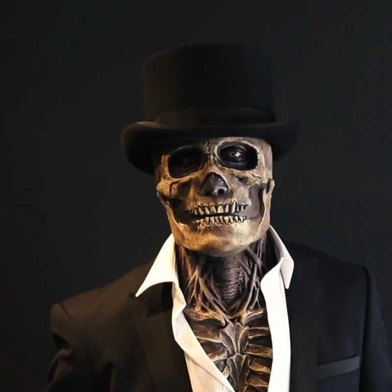 2025 Halloween Latex Skeleton Head Mask Horror Brain Helmet Mask Cosplay Party Supplies Skull Full Face Mask