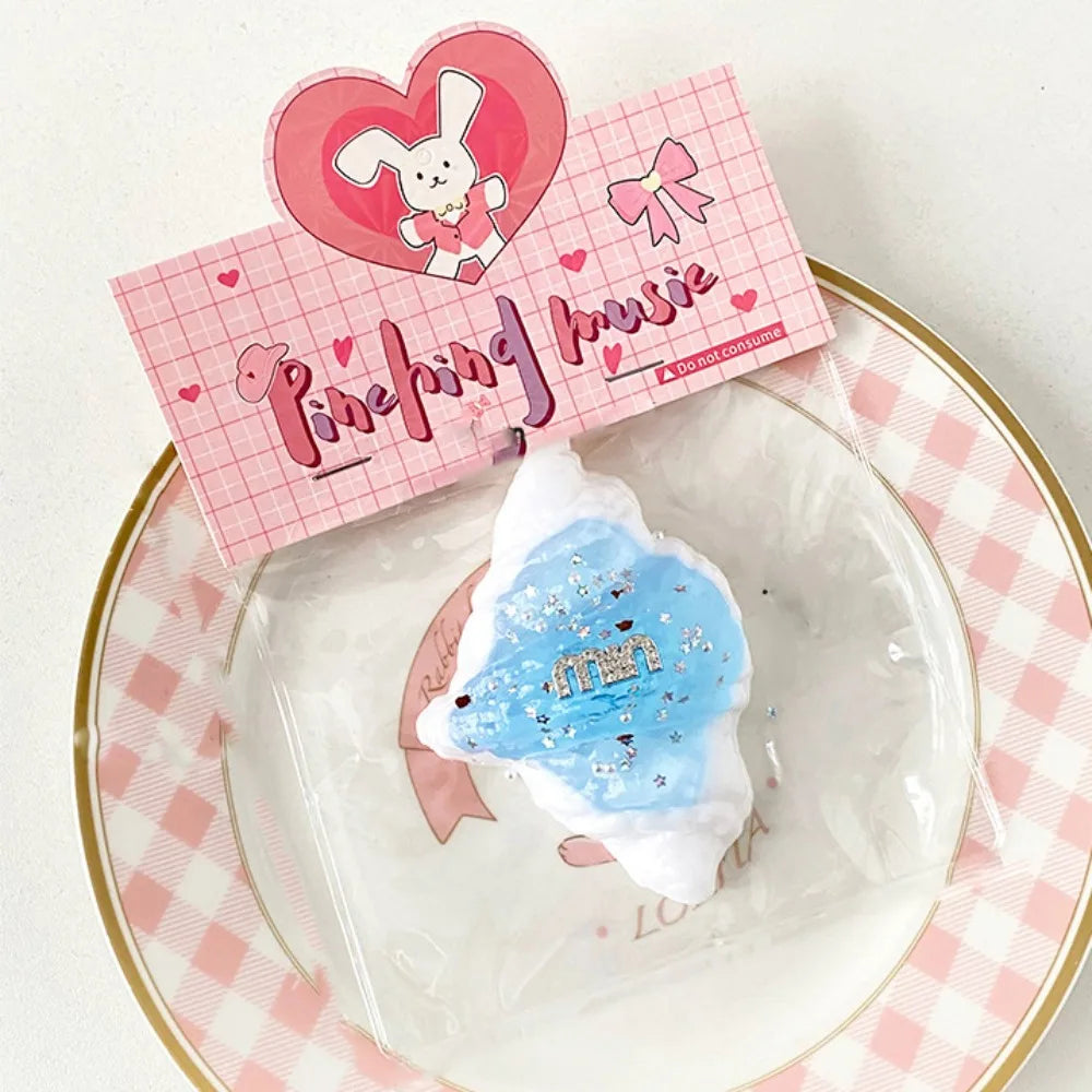 Kneading Cat Paw Squeeze Toy Soft Silicone Donut Fidget Toy Handmade Colorful Sea Salt Croissant Pinch Toy Practical Jokes