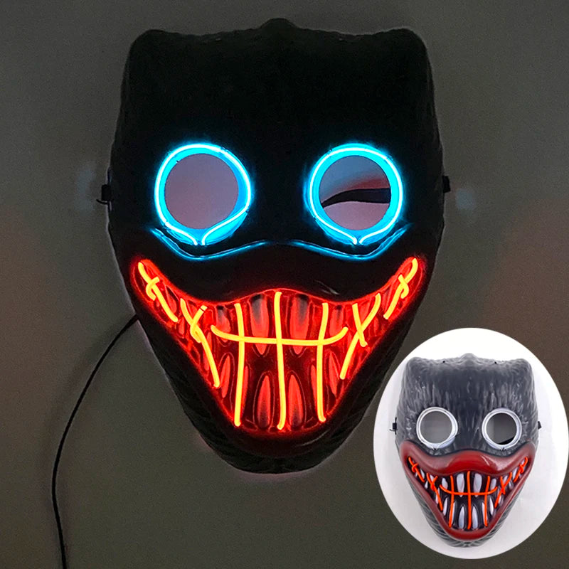 Hot Design Luminous Led Neon Cosplay Movie Mask Glowing Masquerade Horror Halloween Carnival Party Decoration Props