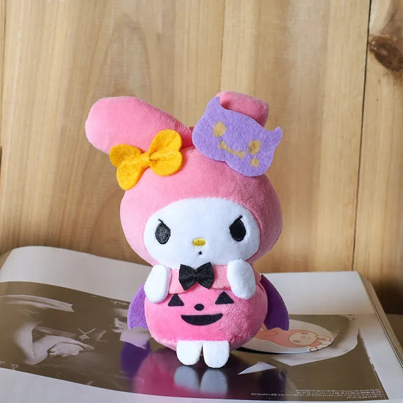 2023 New Sanrio Cinnamoroll Kuromi Halloween Cape Plush Pendant Doll Cute Doll School Bag Ornament Keychain Children's Gift