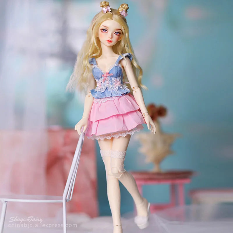 BJD Doll 1/4 Minifee Dina Ran Fairyland Ball Jointed Dolls Blue Pink Candy Girl Art Toy for Children Fairyland Iplehouse