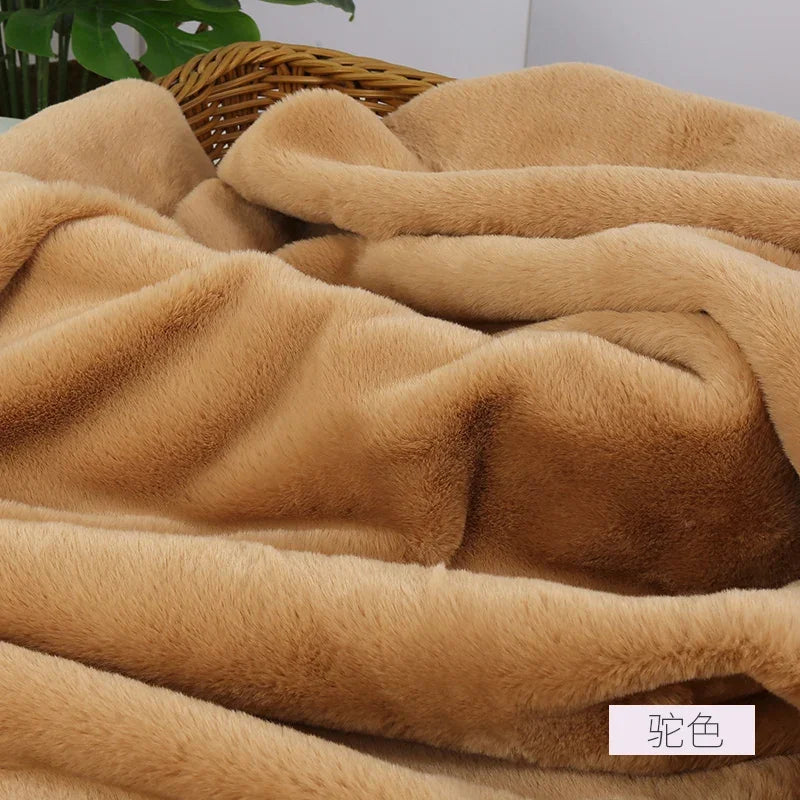 Imitation Rex Rabbit Plush Fabric by Meters for Needlework Clothes Toys Pillowcases Diy Sewing Soft Warm Thick Smooth Fur Cloth