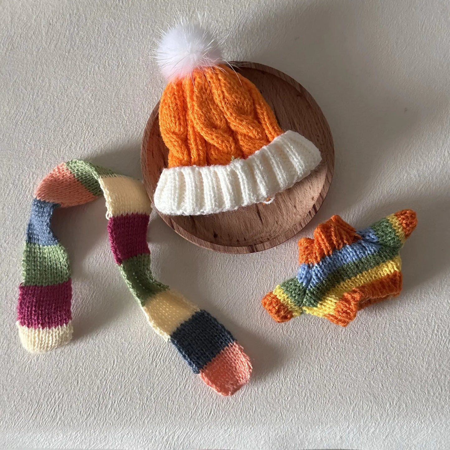 17cm Labubu Doll Clothes Macaron Labubu Christmas Costumes Set V1 V2 Winter Christmas Sweater Scarf Set Clothing 