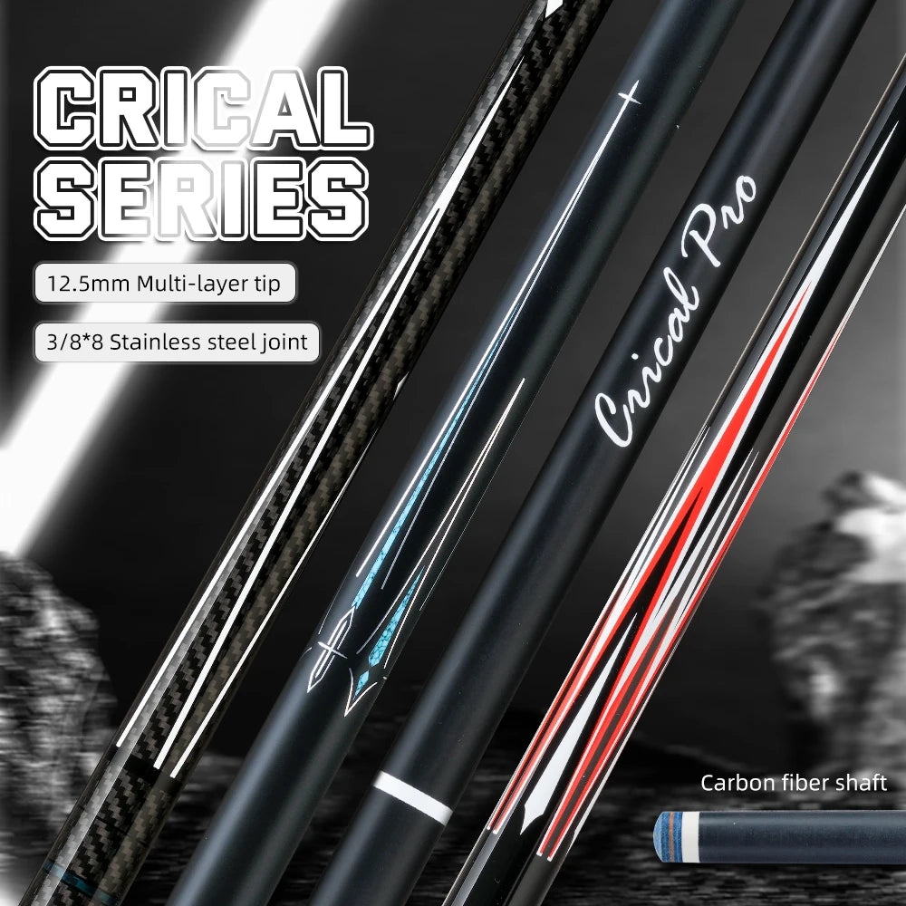 CRICAL Carbon Fiber Pool Cue Stick Billiard Cue Sticks Professional Low Deflection Pool Sticks With 12.5mm Tip and Radial Joint