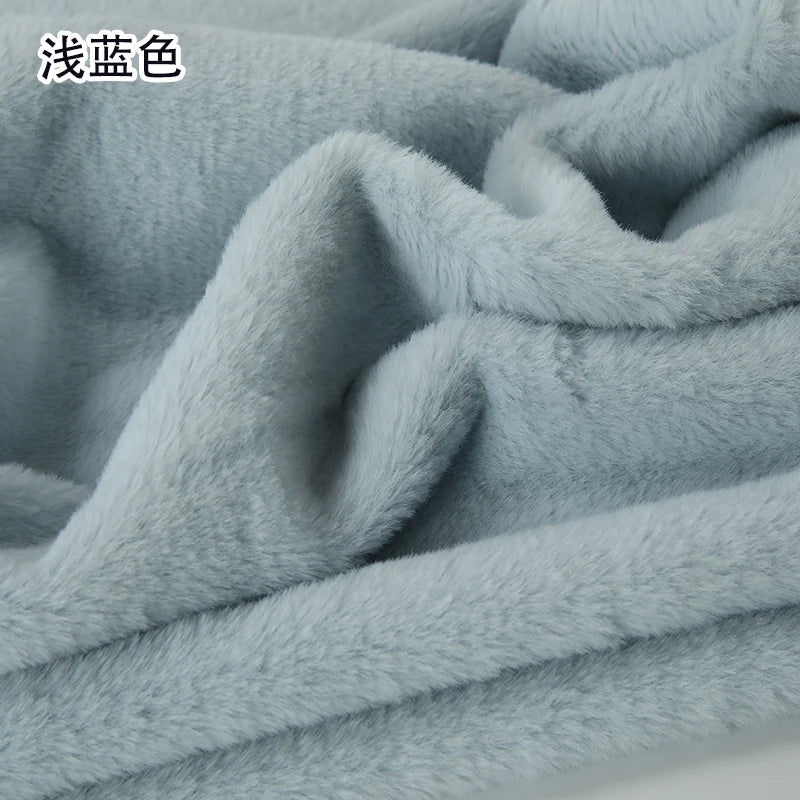Plain Faux Fur Fabric Smooth by the Meter for Clothes Coats Dolls Sewing Thickened Imitation Rex Rabbit Plush Textile Soft Silky