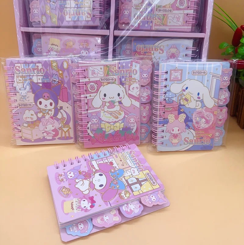 Diary Notebook Sanrio Anime Series Hello Kitty Kawaii Kuromi My Melody Cinnamoroll Cartoon Student Portable Notebook Kids Gift