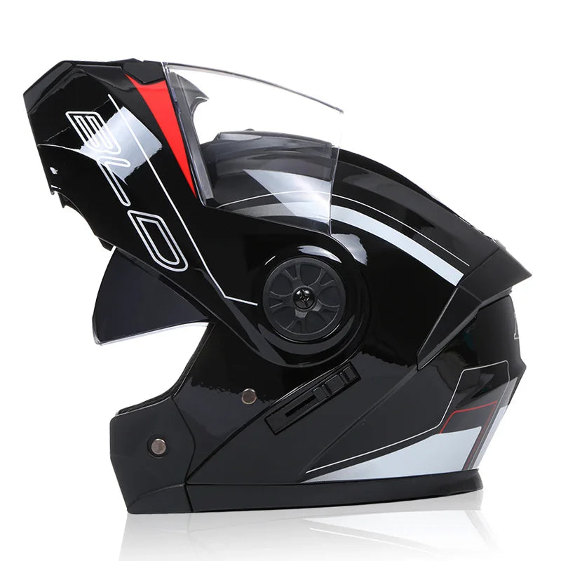 BLD Modular Dual Lens Motorcycle Helmet Safety Downhill Flip Up Helmets Professional Motocross Racing Full Face Casco Moto