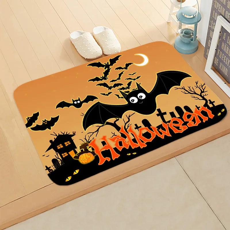 2024 Halloween Pumpkin Carpet Bedroom Bathroom Floor Mats Decorative Halloween Floor Mats Christmas Mats Christmas Decorations