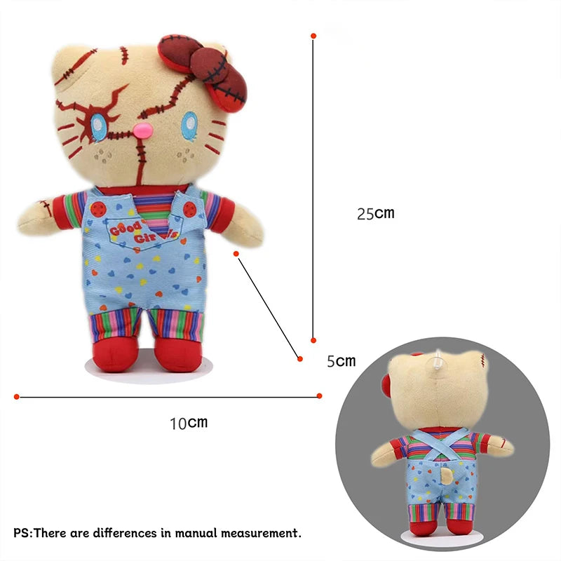 Hello Kitty Novelty Alternative Halloween Creative Plush Toy Scary Style Friend Gift Clown Plush Doll Kawaii Stitch Plush