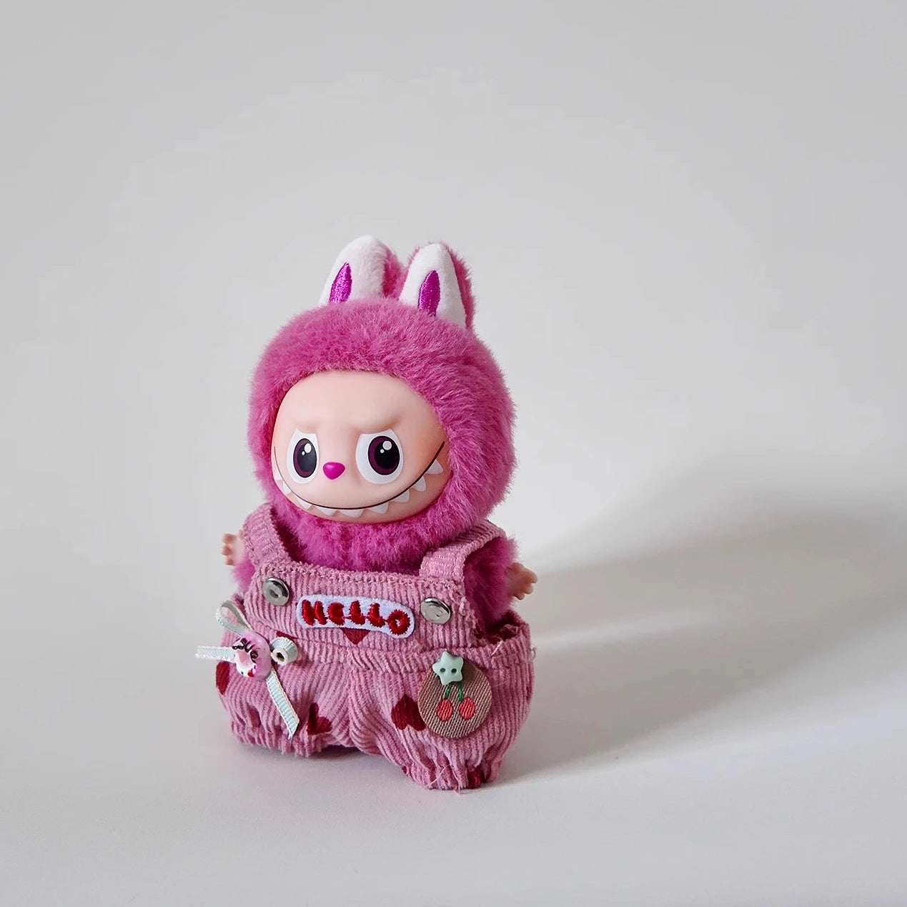 Love Overalls for Mini Labubu V4 V3 V2 V1 Clothing for Labubu 4.0 the Monsters Pin for Love Series Doll Accessories