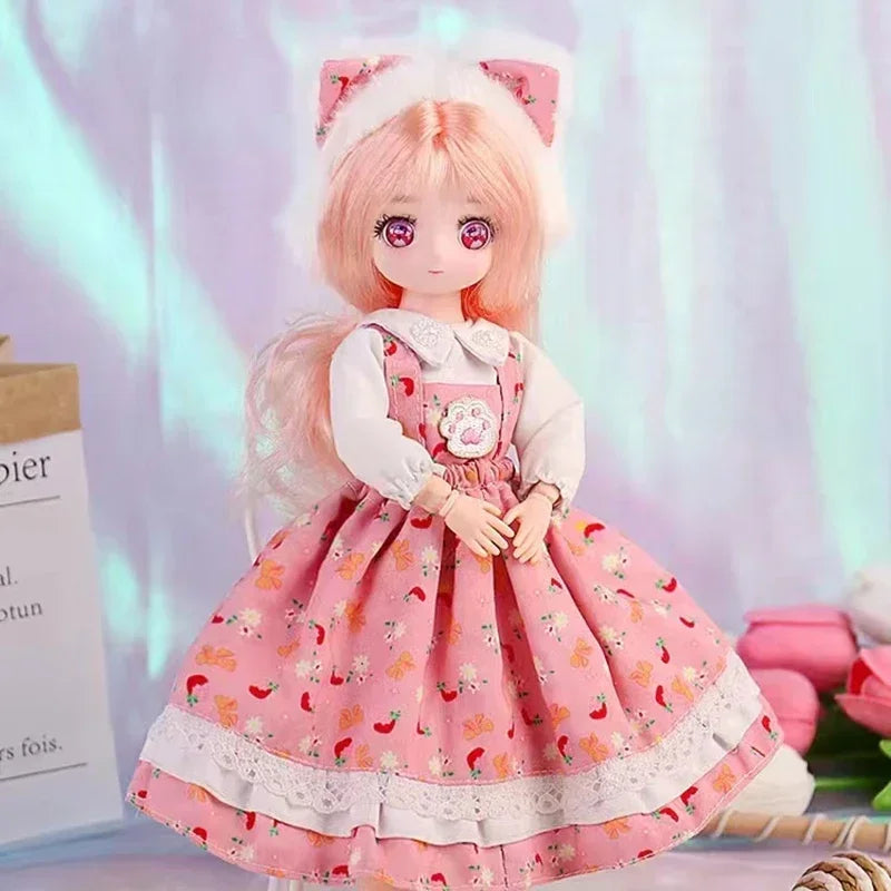 1/6 Bjd Dolls for Girls Hinged Doll 30 Cm With Clothes Blonde Brown Eyed Articulated Toys for Children Spherical Joint Playsets