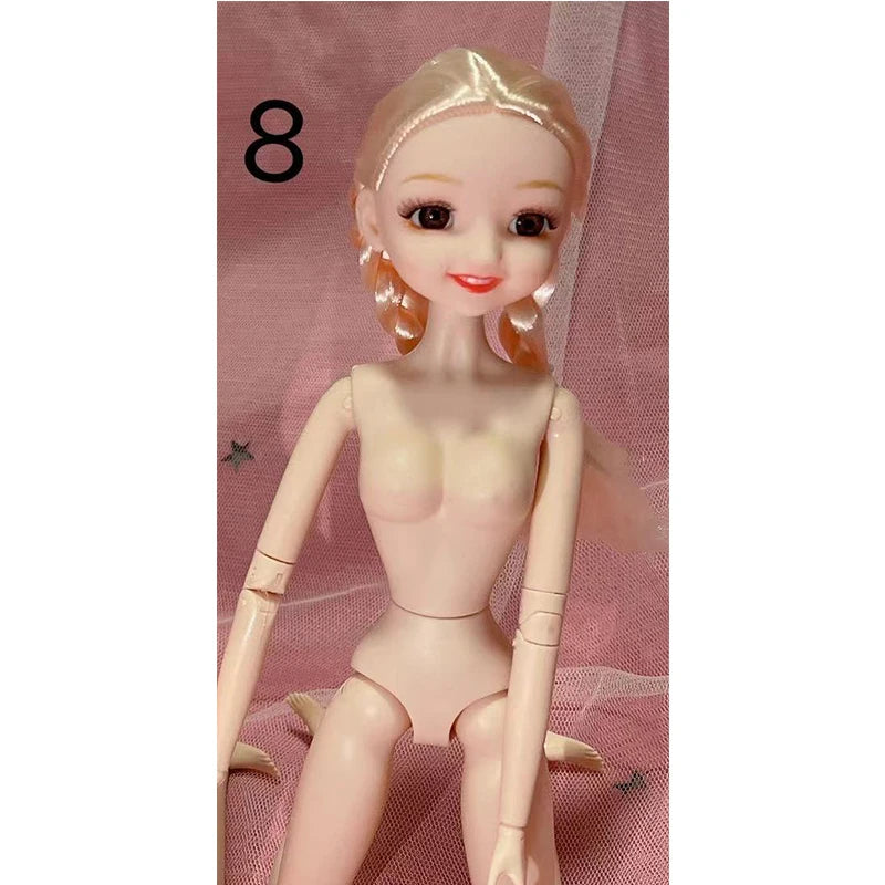 30cm Fashion Girls Princess Doll Barbi Doll 28 Joints Moveable Doll Model Smiley Doll Toy for Girls Gift
