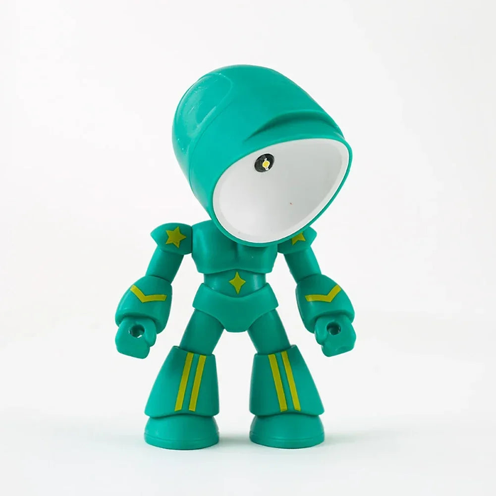 Mini Table Lamp Cute Robot Hero Led Desk Night Light Bedroom Study Reading Book Lamps Night Light Eye Protection Bedside Lights
