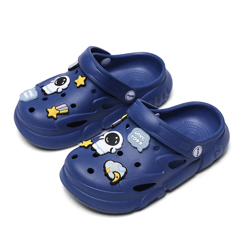 2023 New Girls Clogs Children Sandals 6-12 Years Kids Casual Summer Shoes Sports Soft Thick Sole Slippers for Girl