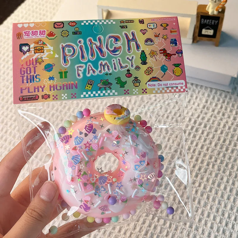 Mini Simulation Cartoon Donut Cat Paw Waffle TPR Pinch Squeeze Toys Slow Rebound Decompression Stress Relief Soft Plastic Toys