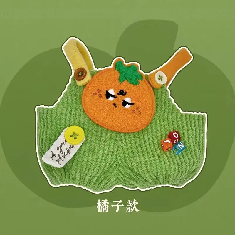 17cm Cute Mini Plush Doll'S Clothes Outfit Accessories Labubu Idol Dolls Donut Overalls Clothing DIY Kid Gift Strap Labubu Pants