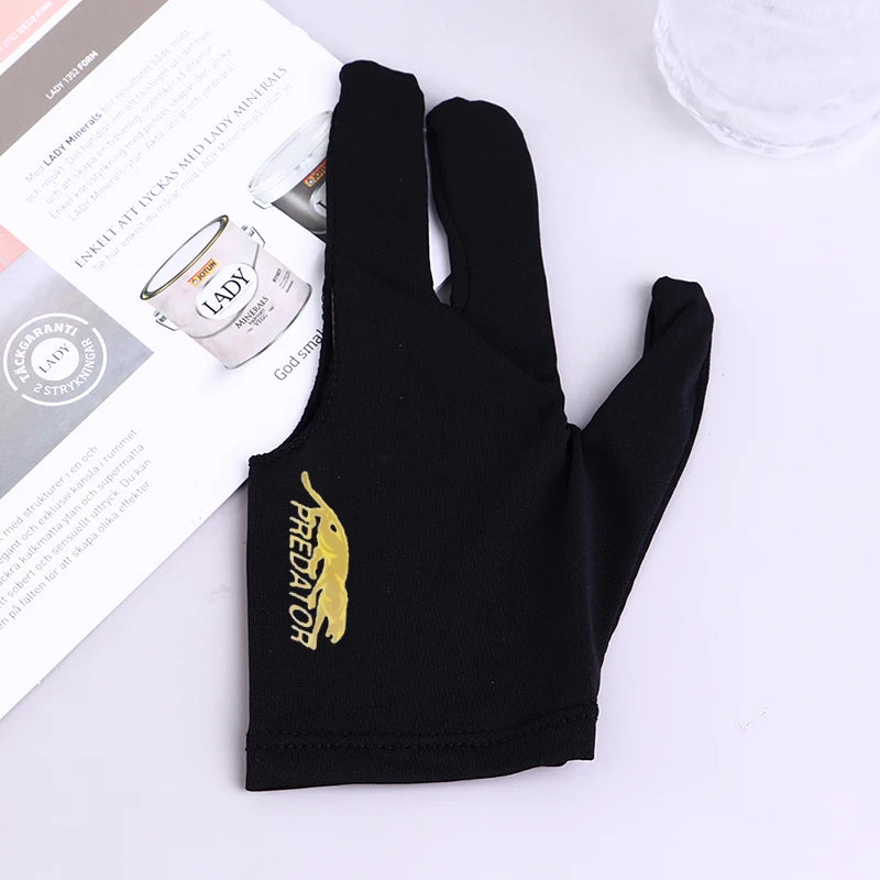 Beginners Practice Non-Slip Billiard Gloves Three Fingers Snooker Pool Cue Billiard Glove for Left Hand Lycra