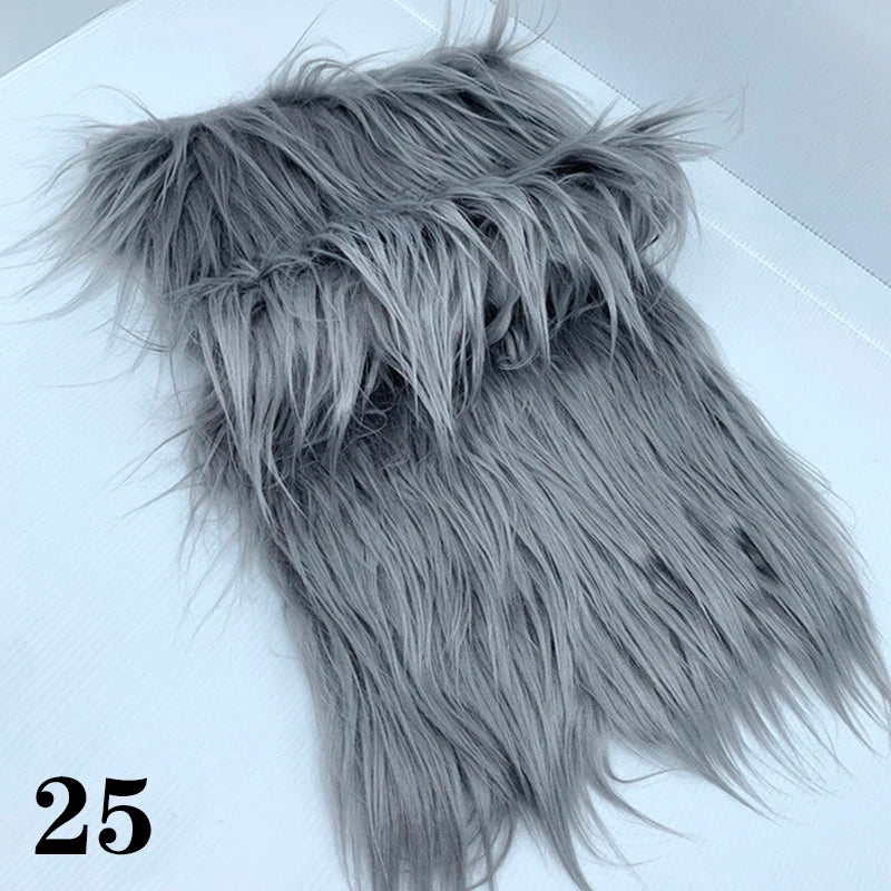 25x45cm Long Hair Faux Fur Fabric for DIY Dolls Hair Beard Craft Making Material Patchwork Garment Sewing Accessories