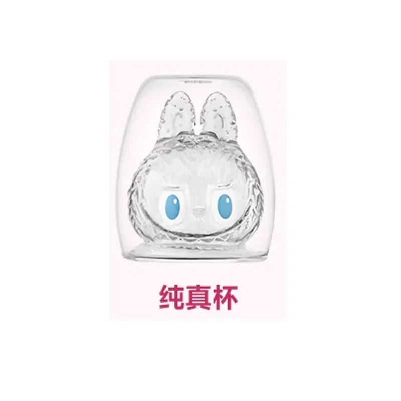 In-Stock Blind Box Labubu the Monsters Cheers Double Layered Glass Cup Cute Water Cup Handmade Decoration Model Birthday Gift
