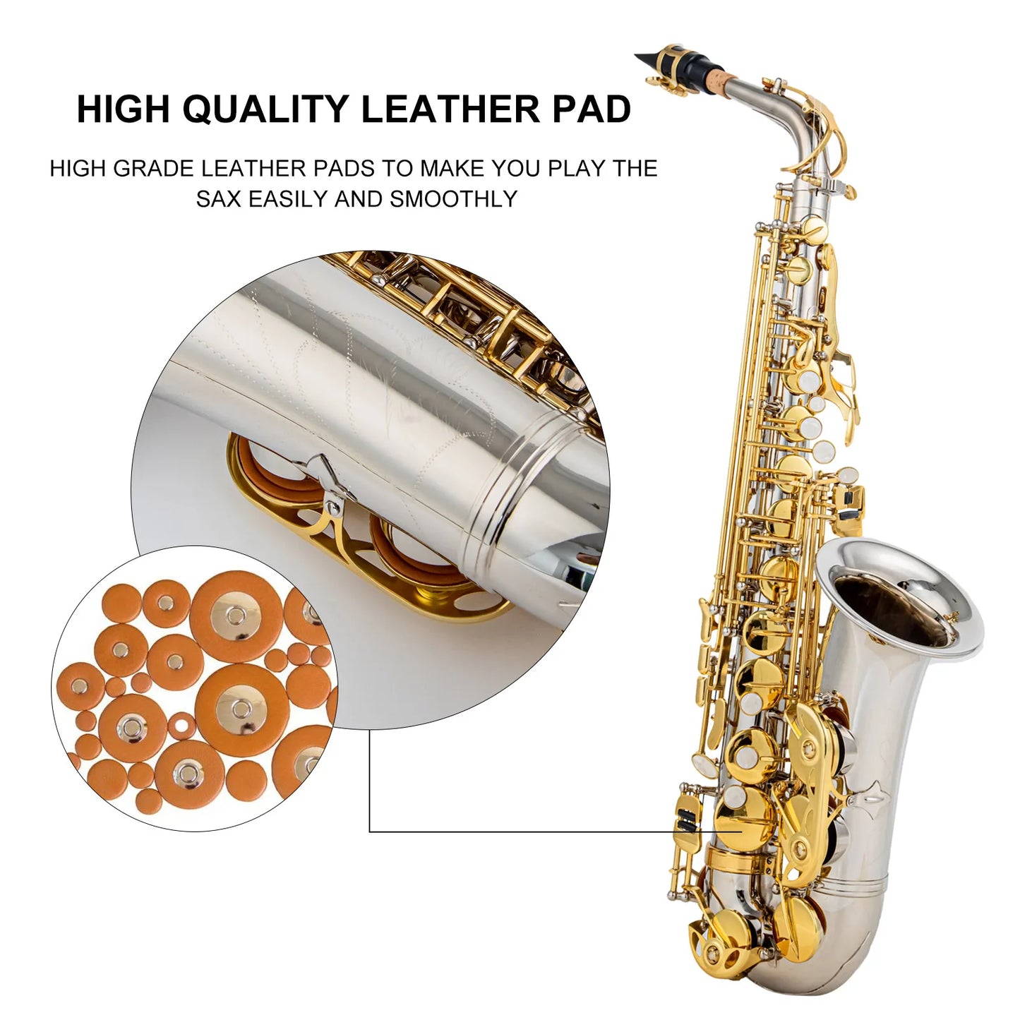 E-Drop Alto Saxophone Wind Instrument Suitable for Beginners Adult Test-Grade Performance-Grade Saxophone Accessories Complete