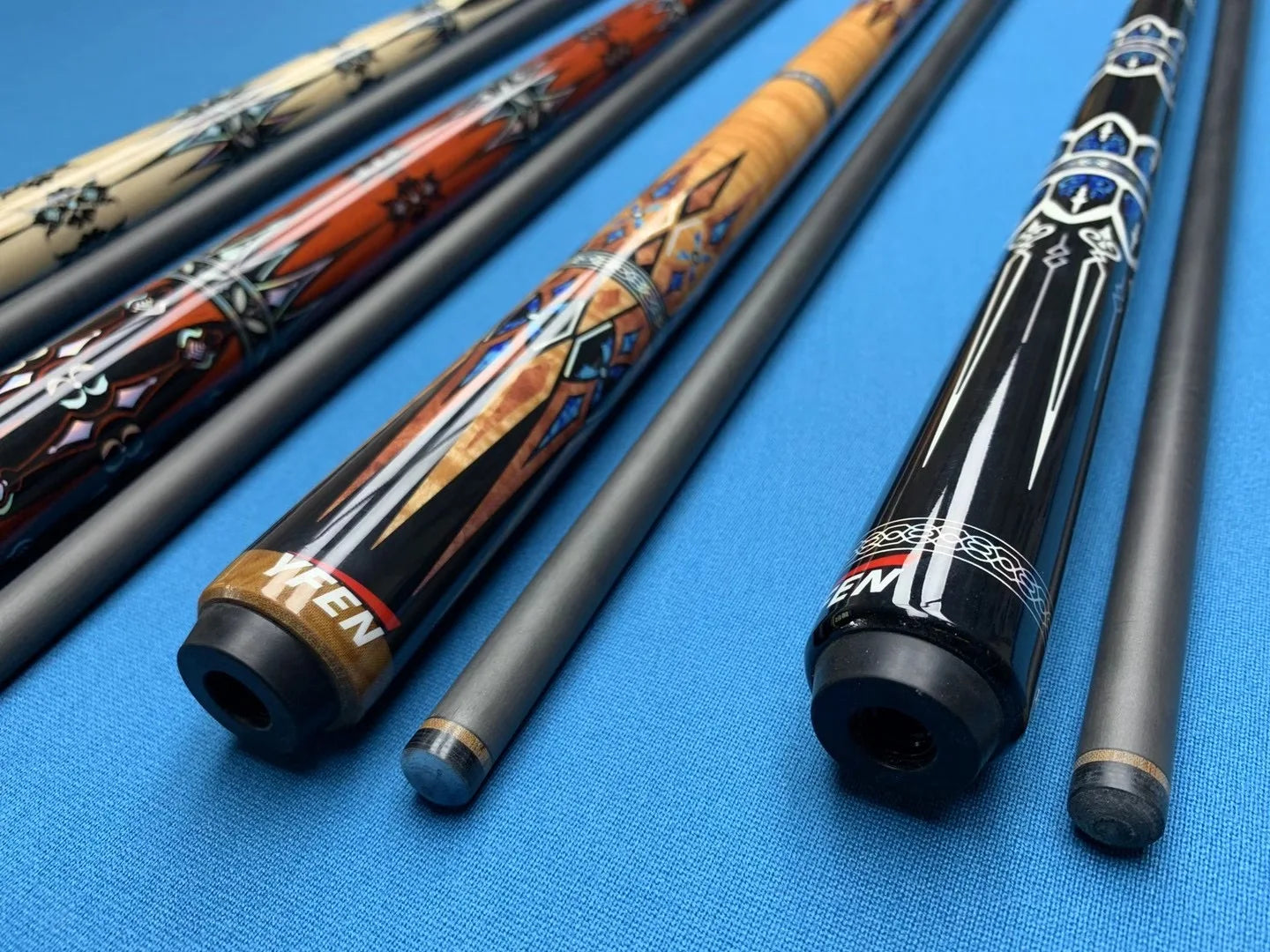 New Design Superior Quality High Technic Fiber Carbon Graphite Shaft Billiard Pool Cue Stick With Mini Extension Butt
