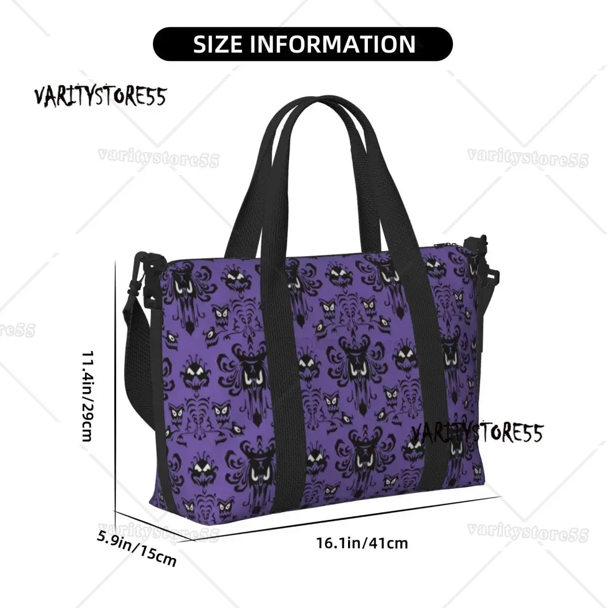 Custom Haunted Mansion Groceries Shopping Tote Bags Women Big Capacity Halloween Ghost Happy Haunts Gym Beach Travel Bags