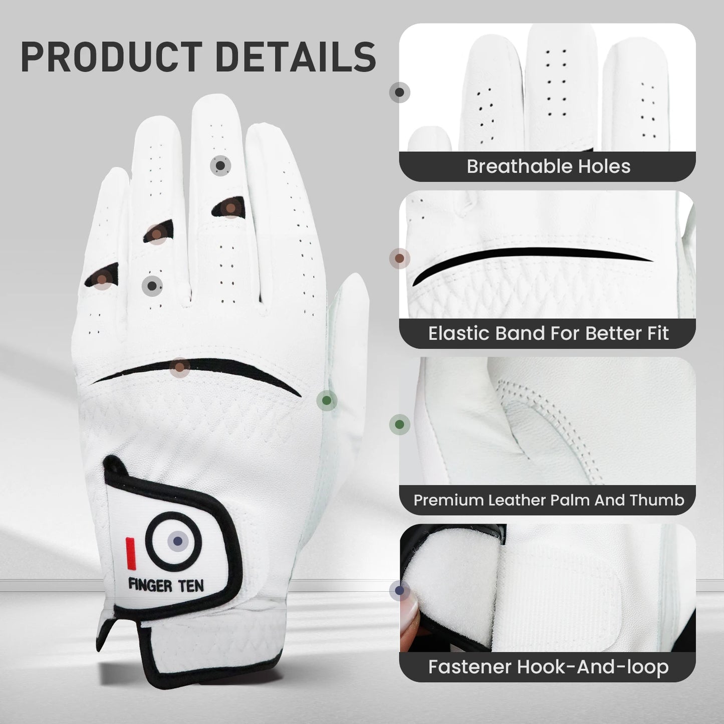 6 Pcs/3 Pair All Weather Grip Comfortable Golf Gloves Men Cabretta Leather Left Hand Right Hand S M ML L XL Drop Shipping