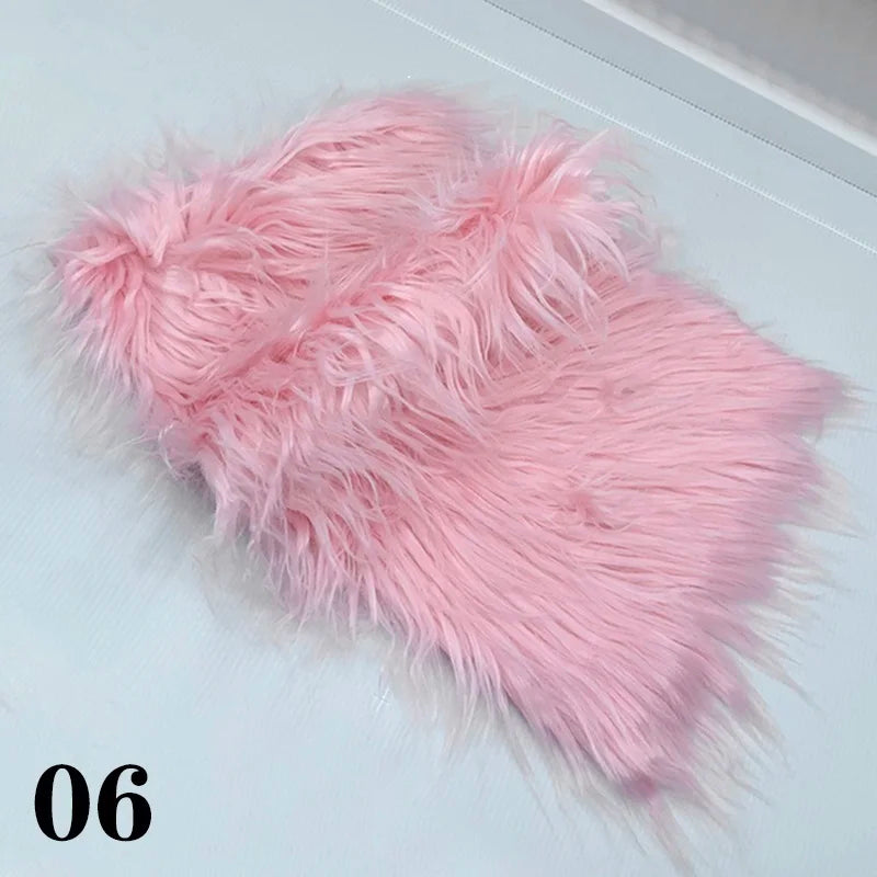25x45cm Long Hair Faux Fur Fabric for DIY Dolls Hair Beard Craft Making Material Patchwork Garment Sewing Accessories