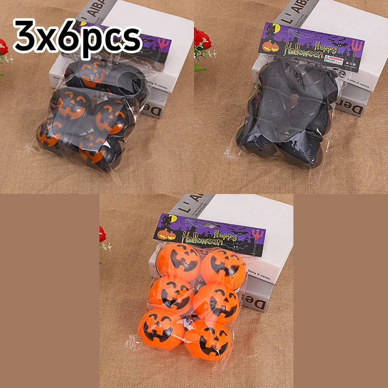 6pcs Halloween Cauldron Bucket Candy Pumpkin Mini Witch Black Pot Decor Buckets Bowl Witches Kettle Container