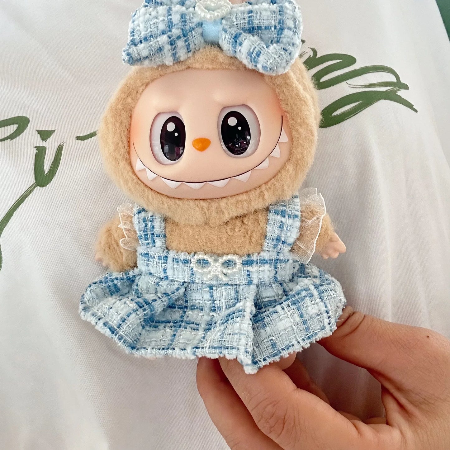 Cute Doll Clothes Outfit Accessories Classic Dress Set for 17CM Labubu V2 Mini Dolls Clothing Girl Kid Gift Labubu Ropa