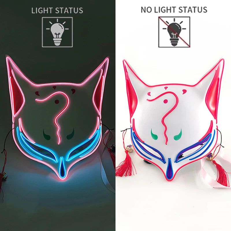New Designed Glowing Halloween Party Mask Flashing LED Masks EL Neon Light Cosplay Mask Costume Props Glow Party Supplies