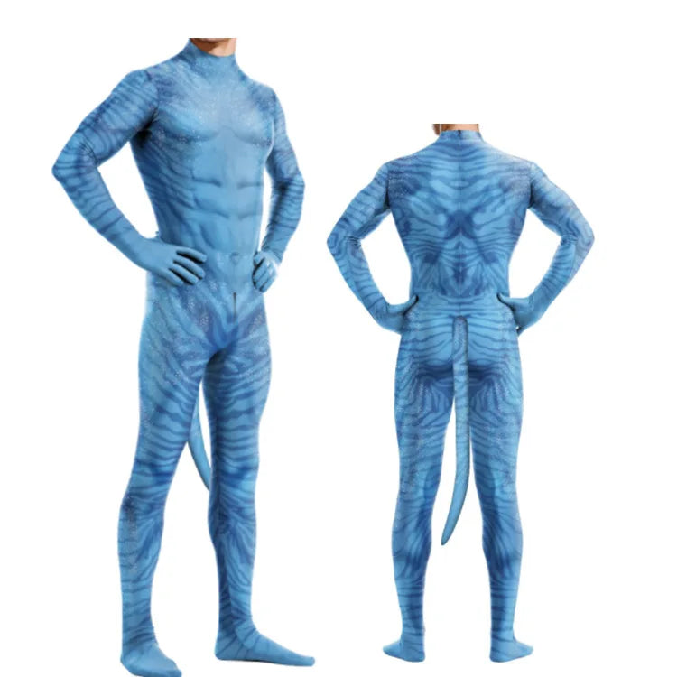 Movie Avatar Cosplay Costume Themed 3D Digital Print Jumpsuit for Men and Women 3D Digital Print Jumpsuit Halloween Zentai