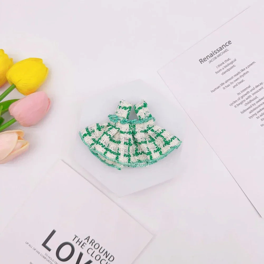 17cm Labubu Plush Doll Clothes Outfit Accessories Korea Kpop Exo Labubu Idol V1 V2 Black Dress Suit Gift