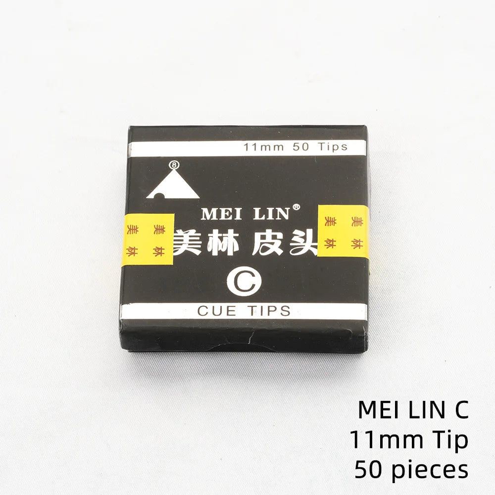 MEI LIN Snooker Cue Tips 50 Pieces 10.5mm 11mm Tips a/B/C/Red Pool Cue Tips Billiard Cue Leather Head Billiards Accessories Tip