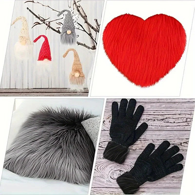 10*10in Artificial Fur Square Fabric Sewing Fabric Beard Hair Toy Doll Handmade DIY Decoration Christmas Halloween Thanksgiving
