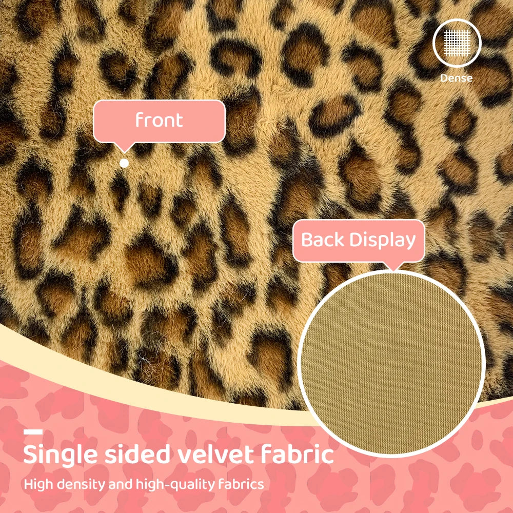 Leopard Print Plush Fabric 25x45cm/160x50cm/160x100cm Faux Fur Fabric 1cm Minky Fabric DIY Handmade/Decoration Sewing Fabric