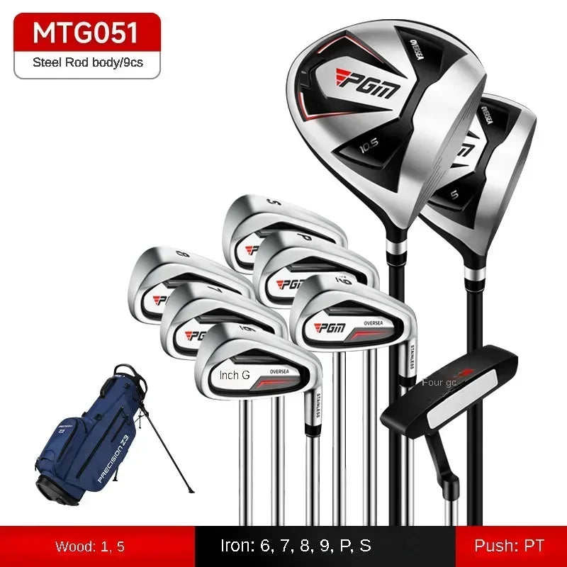 PGM Men's Golf Clubs Sets Right Left Handded Complete Beginner's Full Golf Set 9/12 Branch High Fault Tolerance Golf Supplies