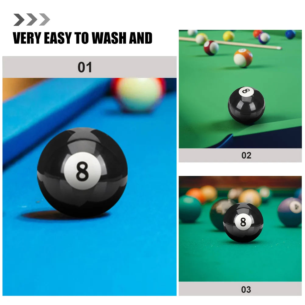 Large Pool Ball Wear Resistant Billiard Balls Replaceable Balls Black 8 Balls Practice Training Snooker Accessories Pool Game