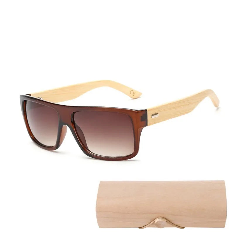 Original Wooden Bamboo Sunglasses Men Women Mirrored UV400 Sun Glasses Real Wood Shades Gold Blue Goggles Sunglases Male