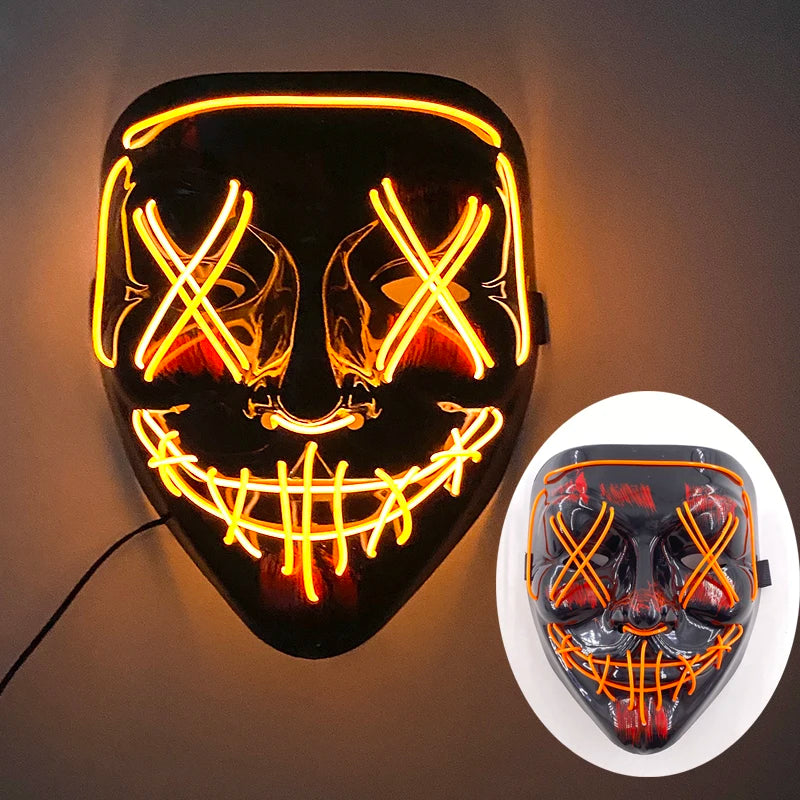 New Arrival Halloween Mask Horror Venom LED Luminous Mask Cosplay Costume Makeup Prom Party