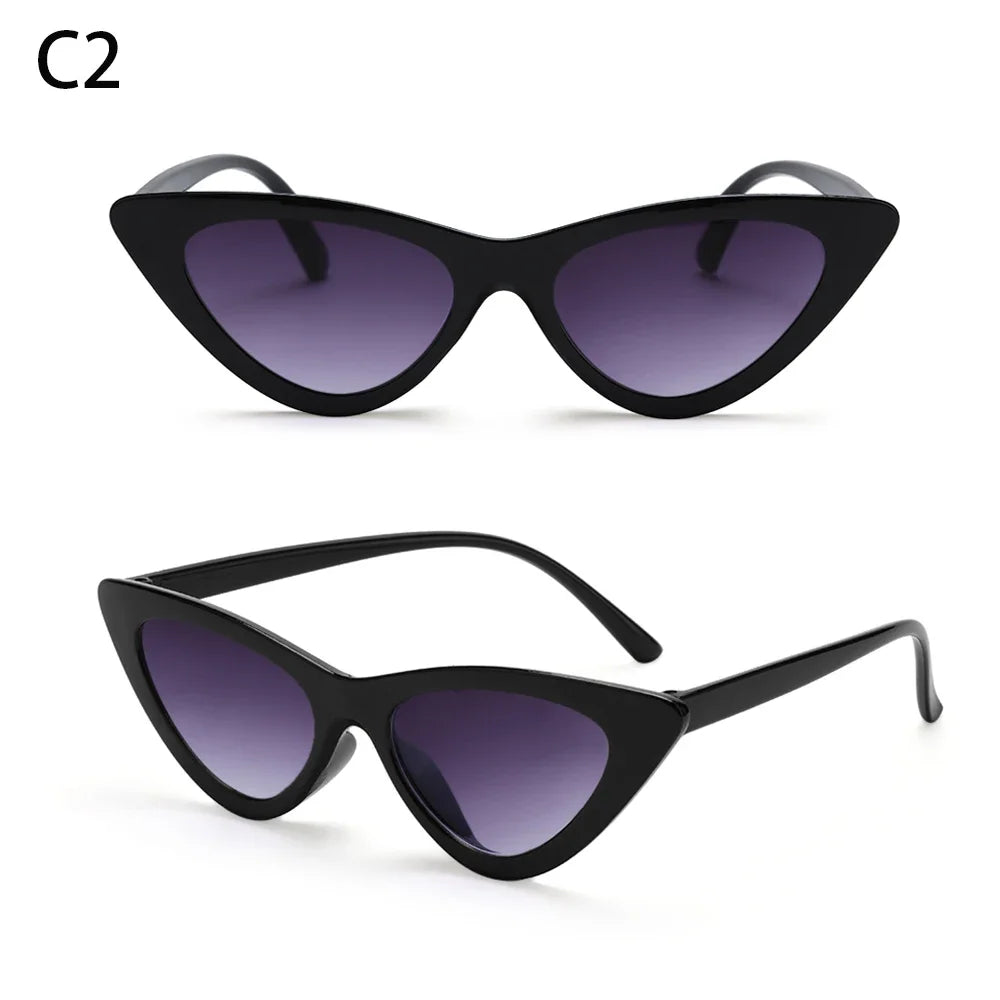 2023 Sexy Cat Eye Sunglasses Women Mirror Black Small Triangle Sun Glasses Female Lens Shades Eyewear Outdoor Driving Sunglasse