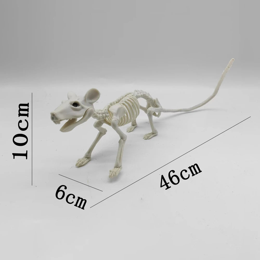 Halloween Animal Skeleton Cat and Mouse Skeleton Skeleton Model Halloween Horror Decoration Haunted House Decoration Props