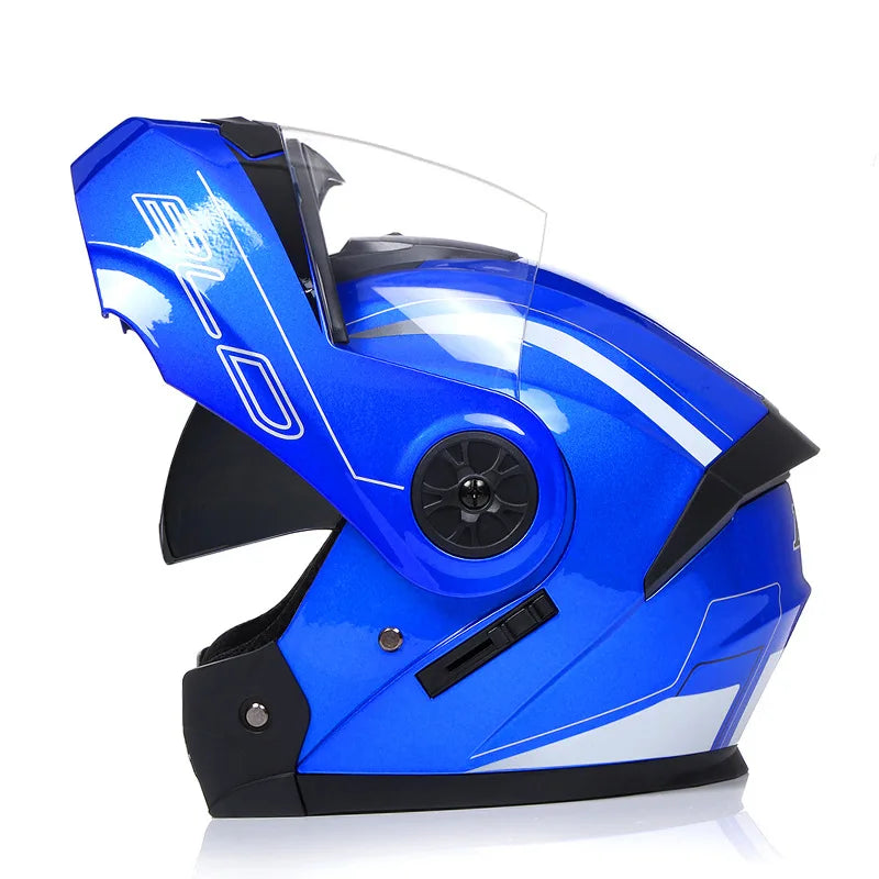 BLD Modular Dual Lens Motorcycle Helmet Safety Downhill Flip Up Helmets Professional Motocross Racing Full Face Casco Moto