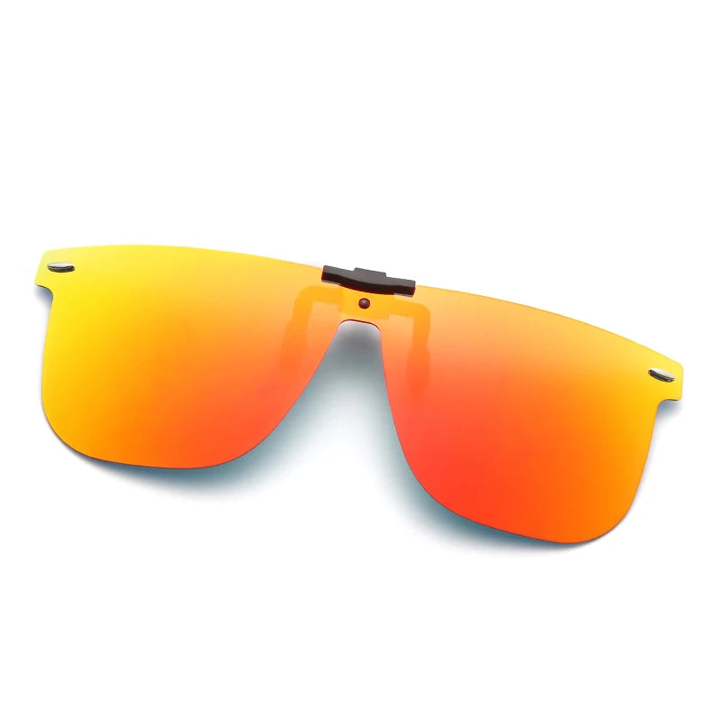 HOOLDW Men Polarized Photochromic Flip Up Clip on Sunglasses Fishing Driving Anti Glare Night Vision Glasses UV400 Women Eyewear