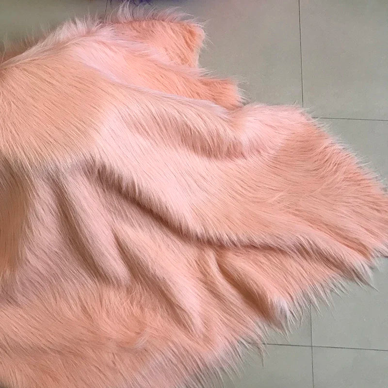 White Long Fur Long Hair Plush Fabric Fur by the Meter for Clothes Upholstery Toys Coats Doll Sewing Soft Green Faux Fur Cloth